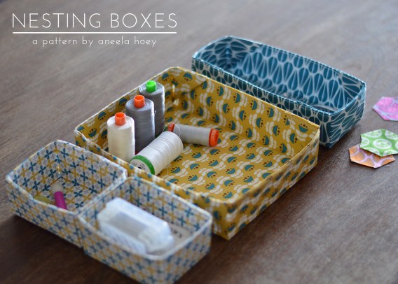 Pink Door Fabrics - Nesting Boxes, Storage, Desk Organization, Sewing Organization, Notions